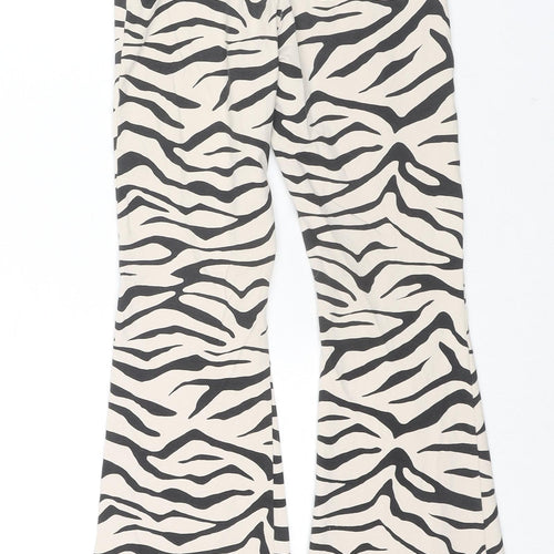 Marks and Spencer Girls Beige Animal Print Cotton Pedal Pusher Trousers Size 12-13 Years L25 in Regular Pullover