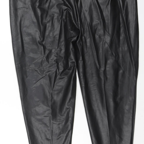 Marks and Spencer Womens Black Polyester Pedal Pusher Trousers Size 20 L24 in Regular