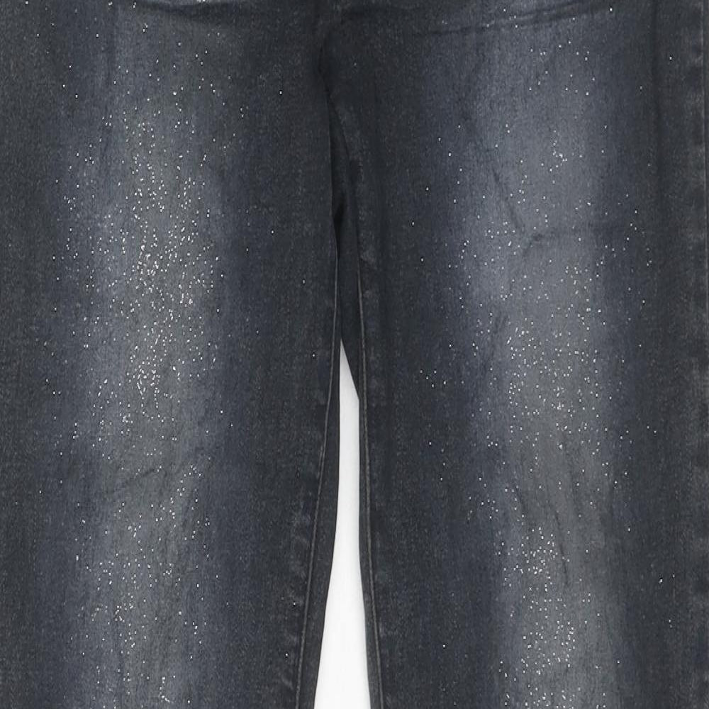 River Island Womens Grey Cotton Bootcut Jeans Size 12 L31 in Regular Zip