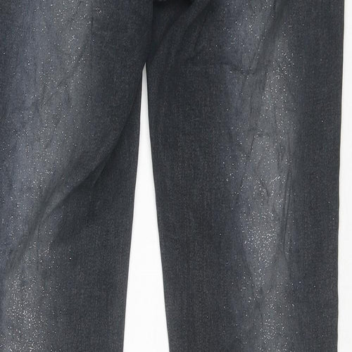 River Island Womens Grey Cotton Bootcut Jeans Size 12 L31 in Regular Zip