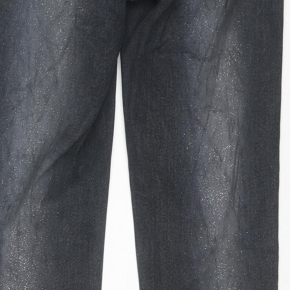 River Island Womens Grey Cotton Bootcut Jeans Size 12 L31 in Regular Zip