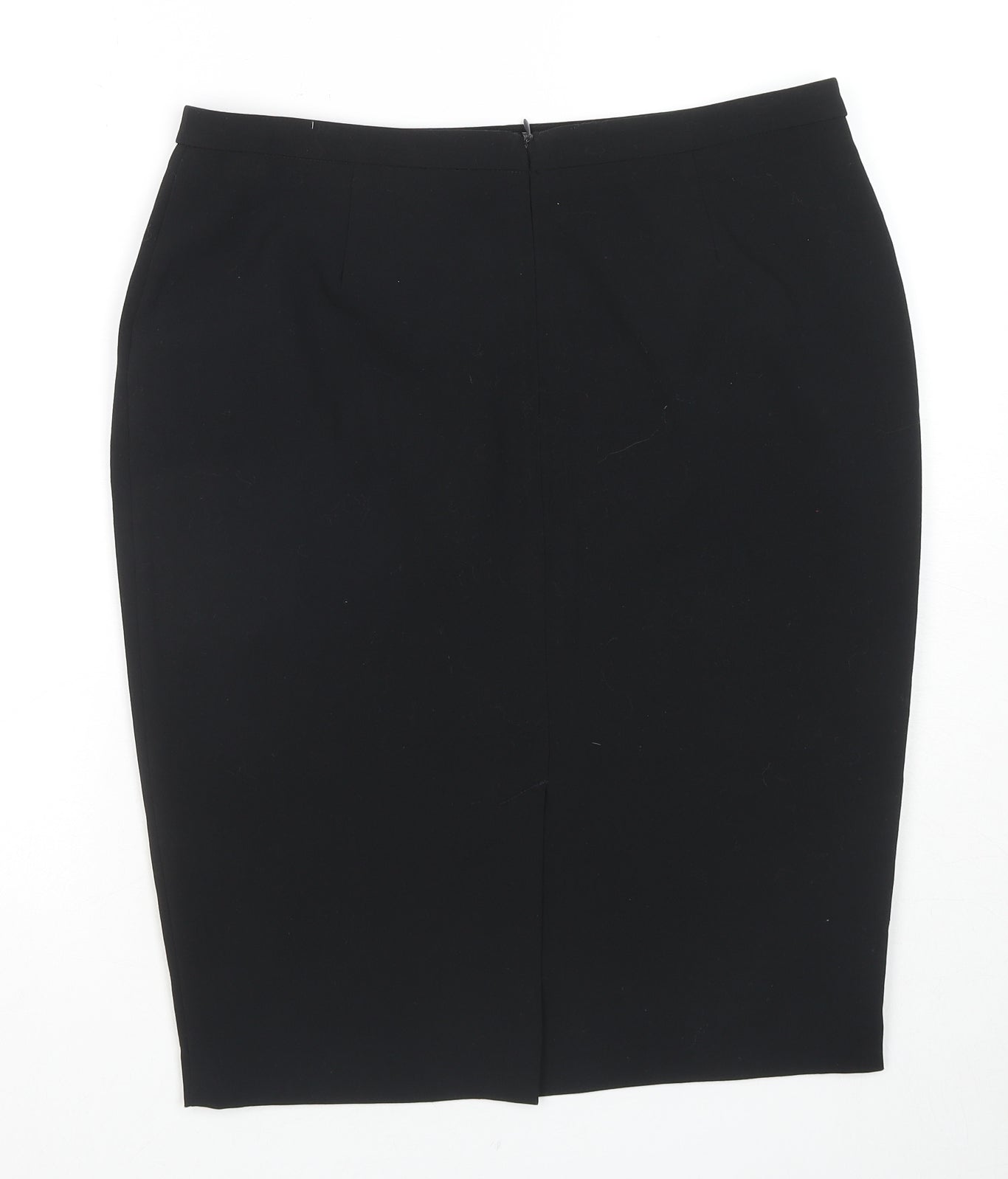 Marks and Spencer Womens Black Polyester A-Line Skirt Size 14 Zip