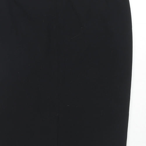 Marks and Spencer Womens Black Polyester A-Line Skirt Size 14 Zip