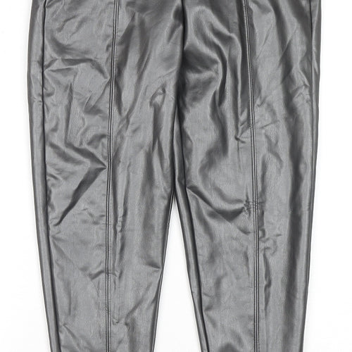Marks and Spencer Womens Black Polyester Pedal Pusher Trousers Size 8 L25 in Regular