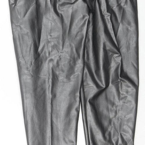 Marks and Spencer Womens Black Polyester Pedal Pusher Trousers Size 8 L25 in Regular