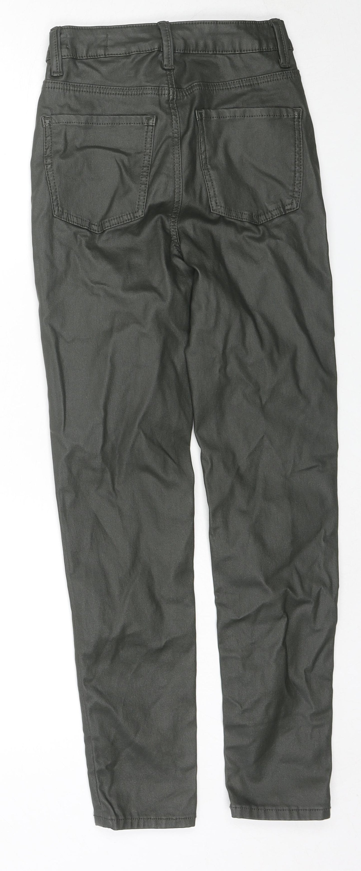 Marks and Spencer Womens Black Viscose Trousers Size 6 L26 in Regular Zip