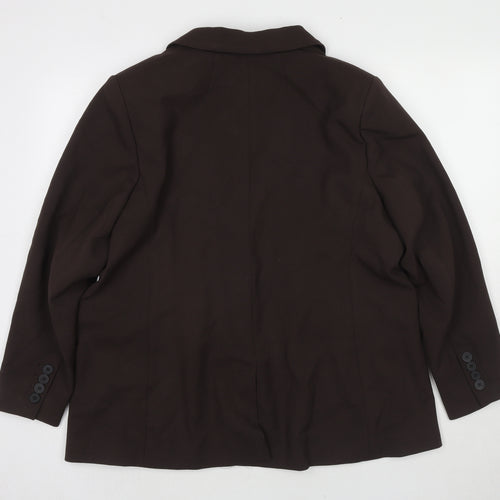 Marks and Spencer Womens Brown Polyester Jacket Suit Jacket Size 20