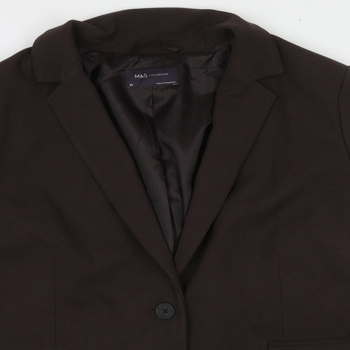 Marks and Spencer Womens Brown Polyester Jacket Suit Jacket Size 20