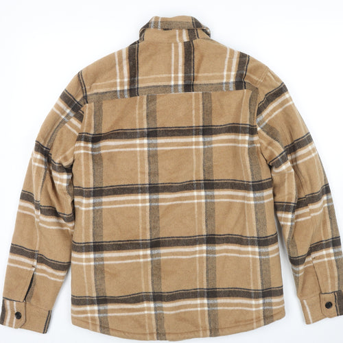Marks and Spencer Mens Beige Check Jacket Size S Button
