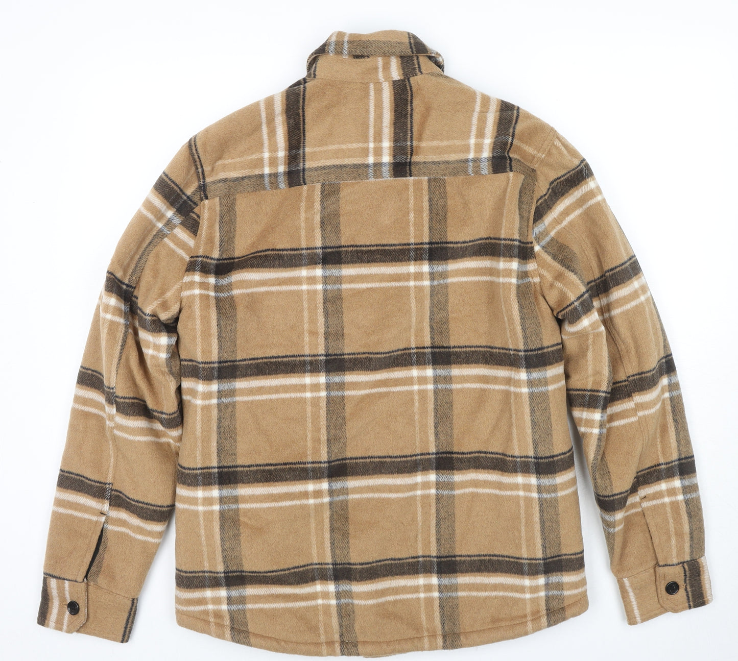Marks and Spencer Mens Beige Check Jacket Size S Button
