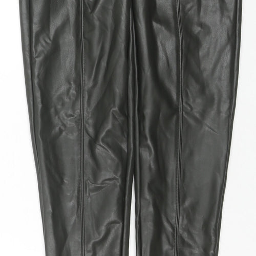 Marks and Spencer Womens Black Polyester Pedal Pusher Trousers Size 8 L29 in Regular