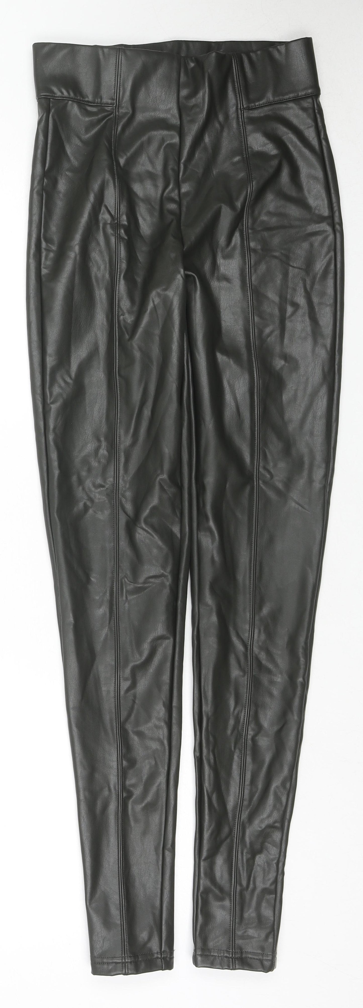 Marks and Spencer Womens Black Polyester Pedal Pusher Trousers Size 8 L29 in Regular