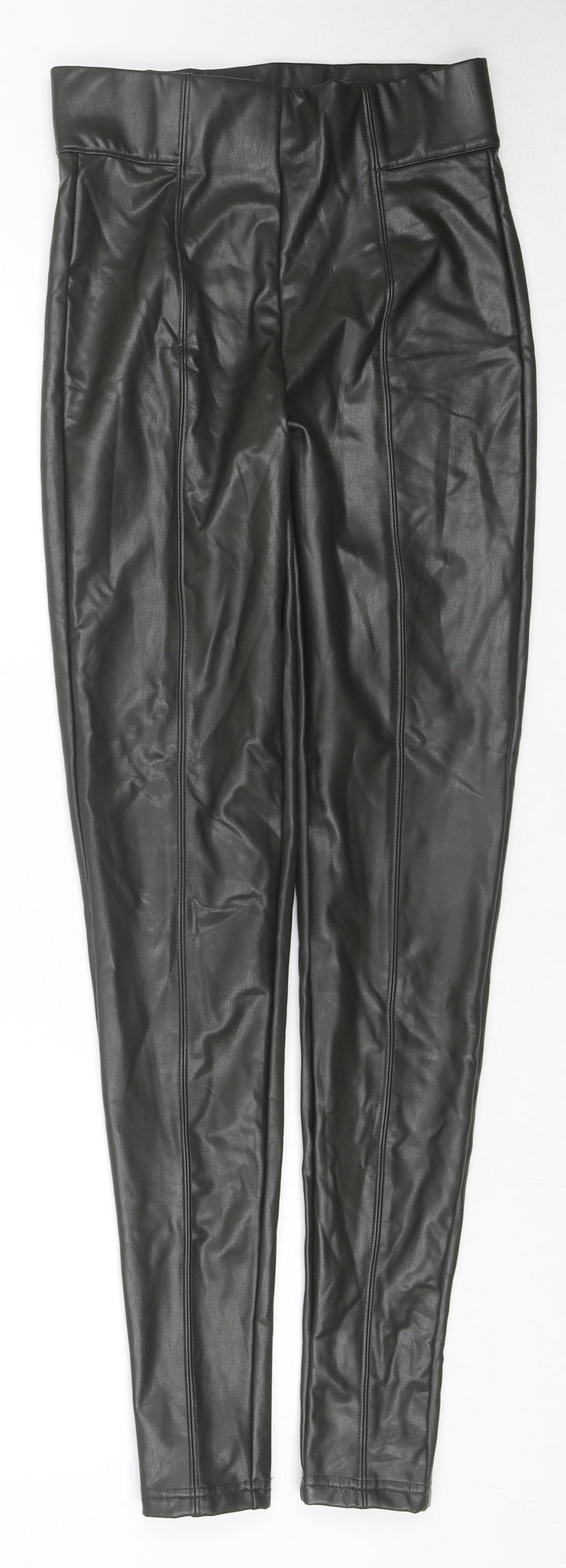 Marks and Spencer Womens Black Polyester Pedal Pusher Trousers Size 8 L29 in Regular
