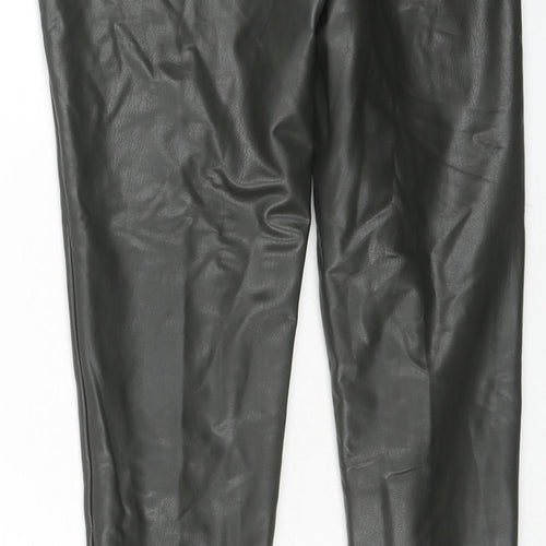 Marks and Spencer Womens Black Polyester Pedal Pusher Trousers Size 8 L29 in Regular