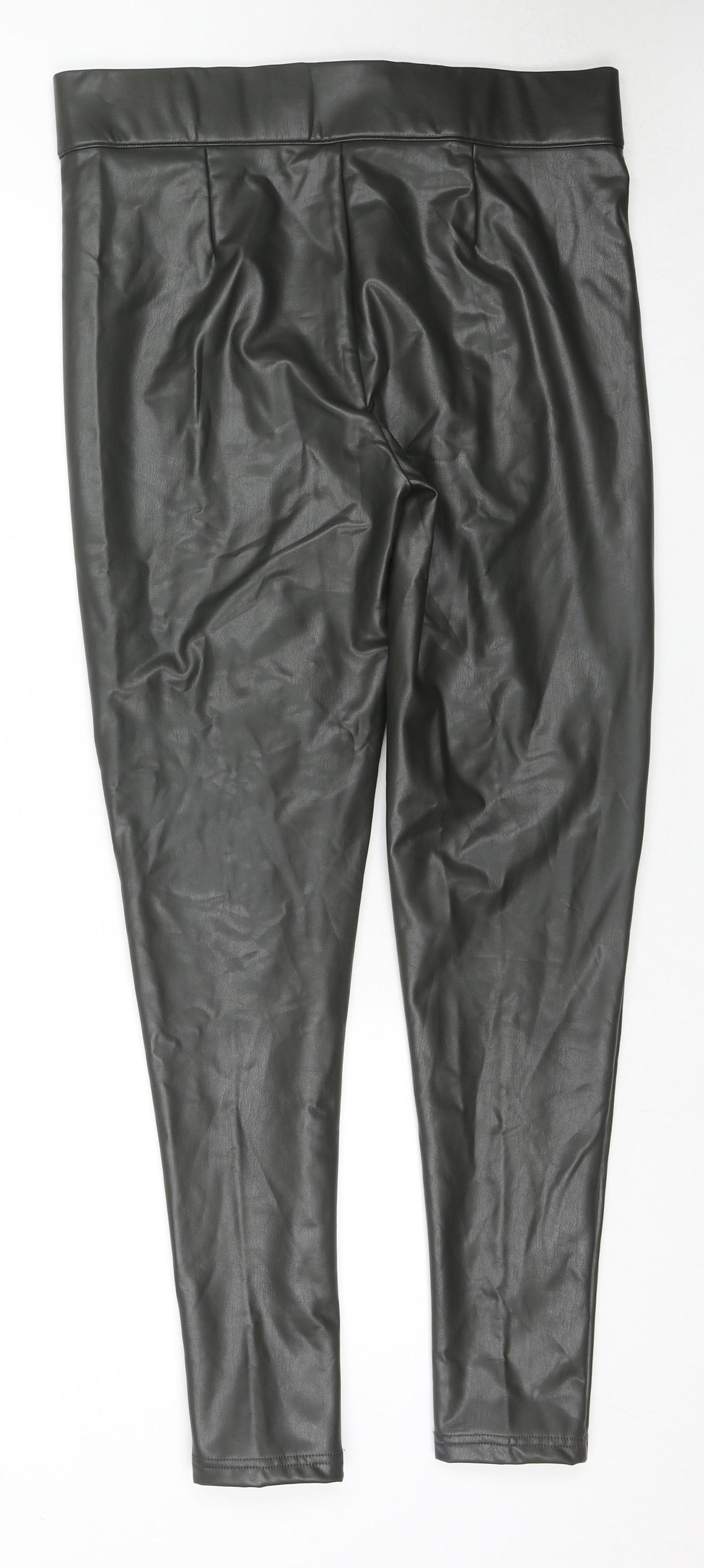 Marks and Spencer Womens Black Polyester Pedal Pusher Trousers Size 16 L28 in Regular
