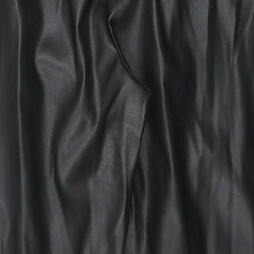 Marks and Spencer Womens Black Polyester Trousers Size 18 L24 in Regular Zip