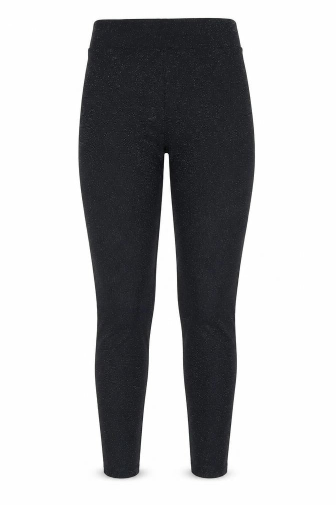 Marks and Spencer Womens Black Viscose Pedal Pusher Leggings Size 6 L26 in - Glitter Detail