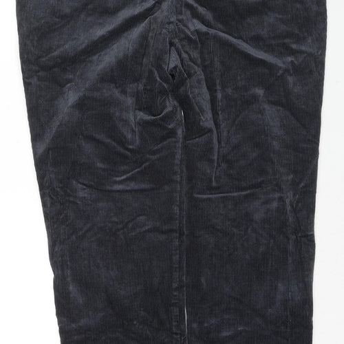Marks and Spencer Mens Grey Cotton Trousers Size 44 in L33 in Regular Zip