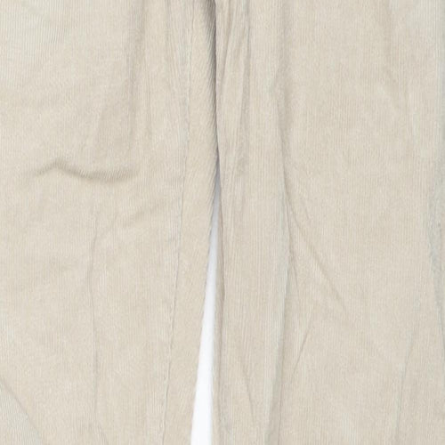 Marks and Spencer Mens Beige Cotton Trousers Size 28 in L31 in Slim Zip