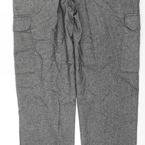 Autograph Mens Grey Cotton Cargo Trousers Size 30 in L31 in Regular Zip