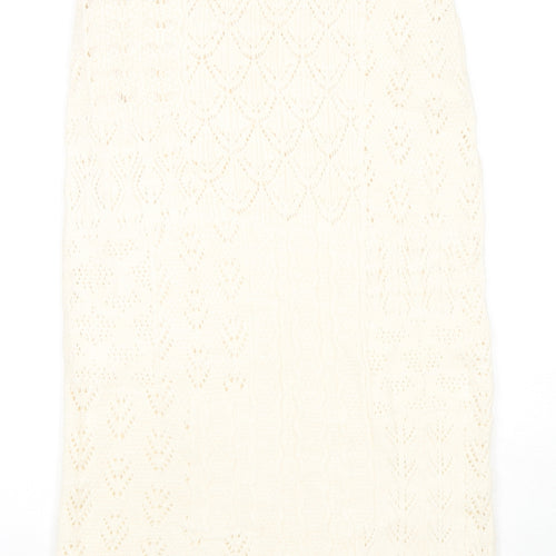 Marks and Spencer Womens Ivory Acrylic A-Line Skirt Size S