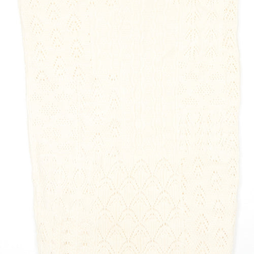 Marks and Spencer Womens Ivory Acrylic A-Line Skirt Size S