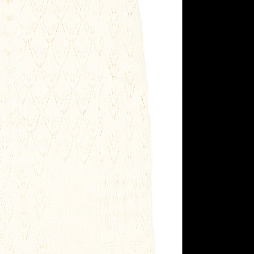 Marks and Spencer Womens Ivory Acrylic A-Line Skirt Size S