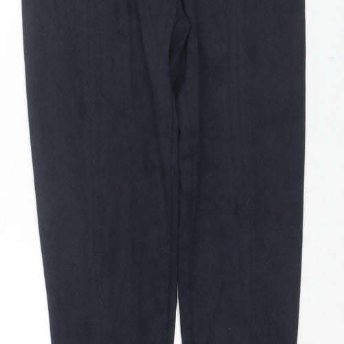 Marks and Spencer Womens Blue Polyester Pedal Pusher Trousers Size 8 L24 in Regular