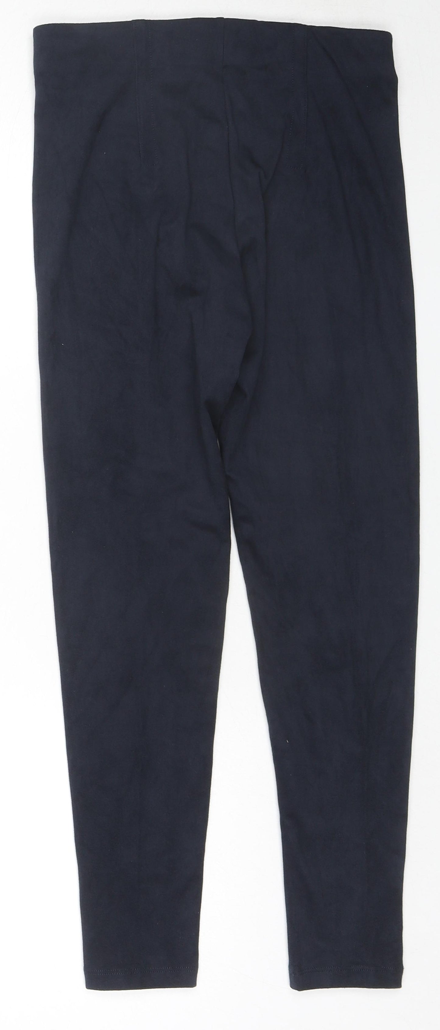 Marks and Spencer Womens Blue Polyester Pedal Pusher Trousers Size 8 L24 in Regular
