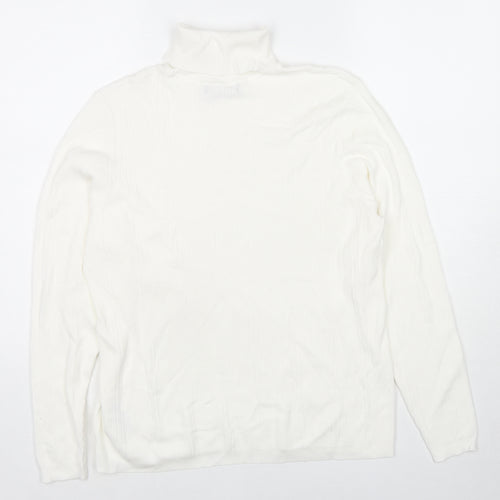Marks and Spencer Womens White Roll Neck Viscose Pullover Jumper Size 20