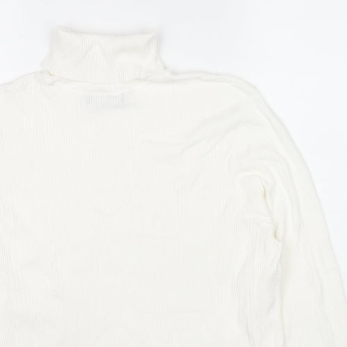 Marks and Spencer Womens White Roll Neck Viscose Pullover Jumper Size 20
