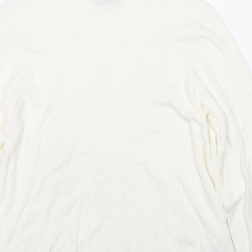 Marks and Spencer Womens White Roll Neck Viscose Pullover Jumper Size 20