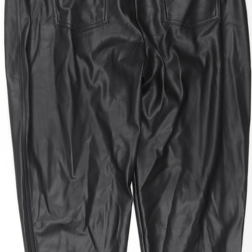 Marks and Spencer Womens Black Polyester Trousers Size 20 L23 in Regular Zip