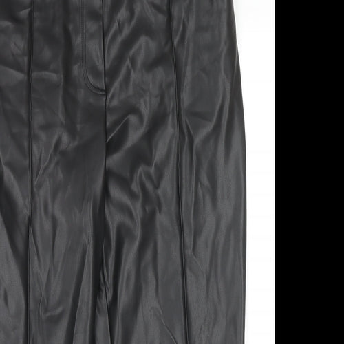 Marks and Spencer Womens Black Polyester Trousers Size 20 L23 in Regular Zip