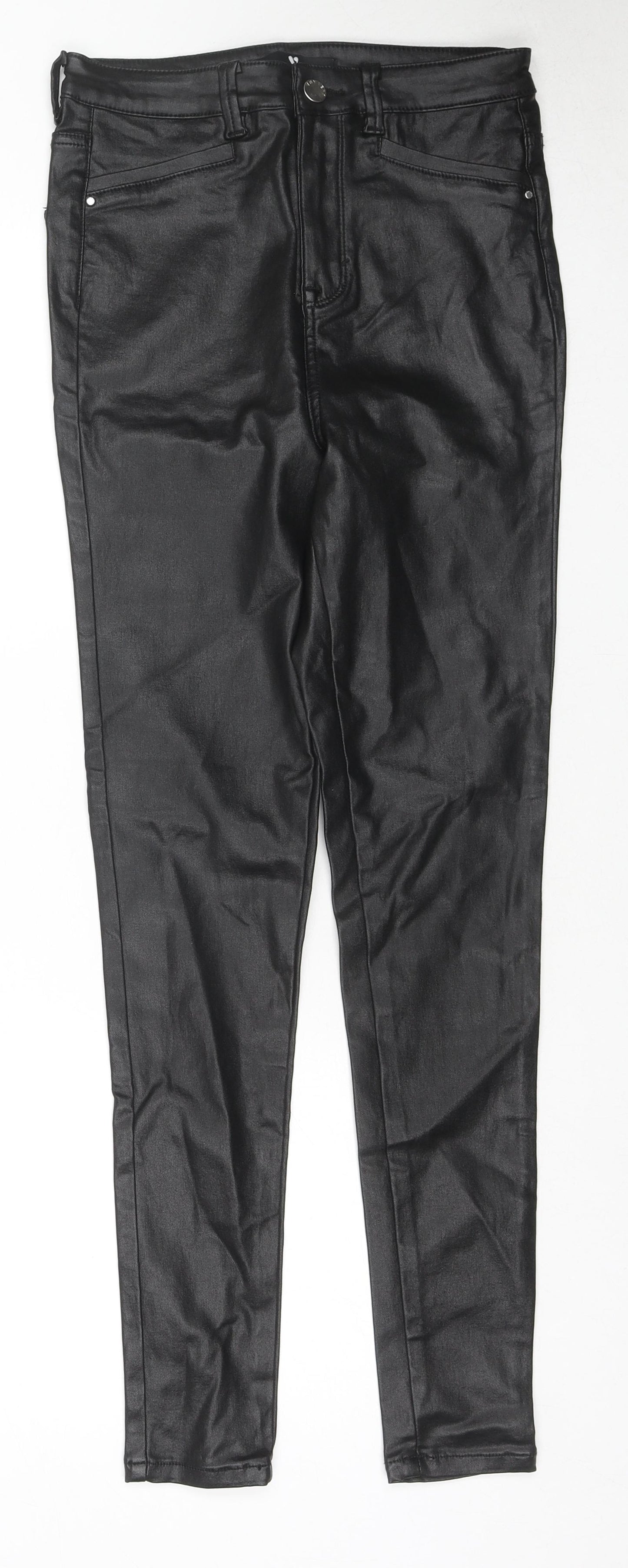 Very Womens Black Viscose Jegging Trousers Size 12 L27 in Regular Zip
