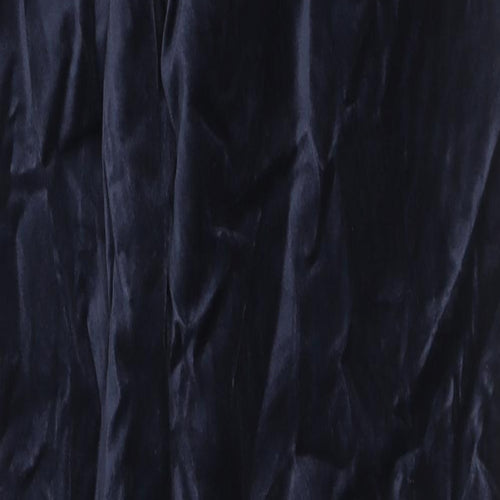 Marks and Spencer Womens Blue Cotton Trousers Size 8 L24 in Regular Zip