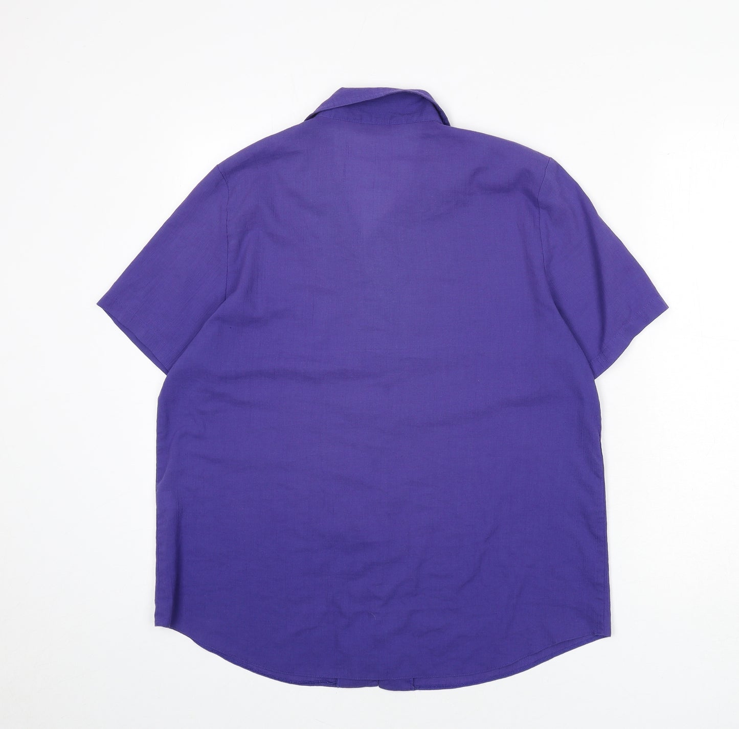 Holmewood Womens Purple Polyester Basic Button-Up Size 14 Collared