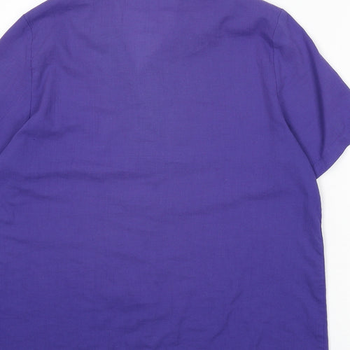 Holmewood Womens Purple Polyester Basic Button-Up Size 14 Collared