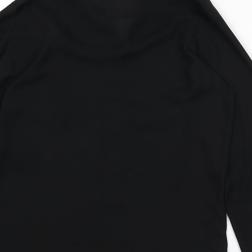 ASOS Womens Black Polyester Basic Button-Up Size 8 Collared