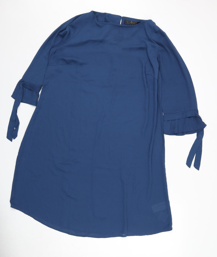 bpc Womens Blue Polyester A-Line Size 18 Boat Neck Button