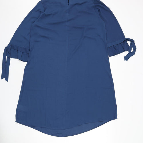 bpc Womens Blue Polyester A-Line Size 18 Boat Neck Button