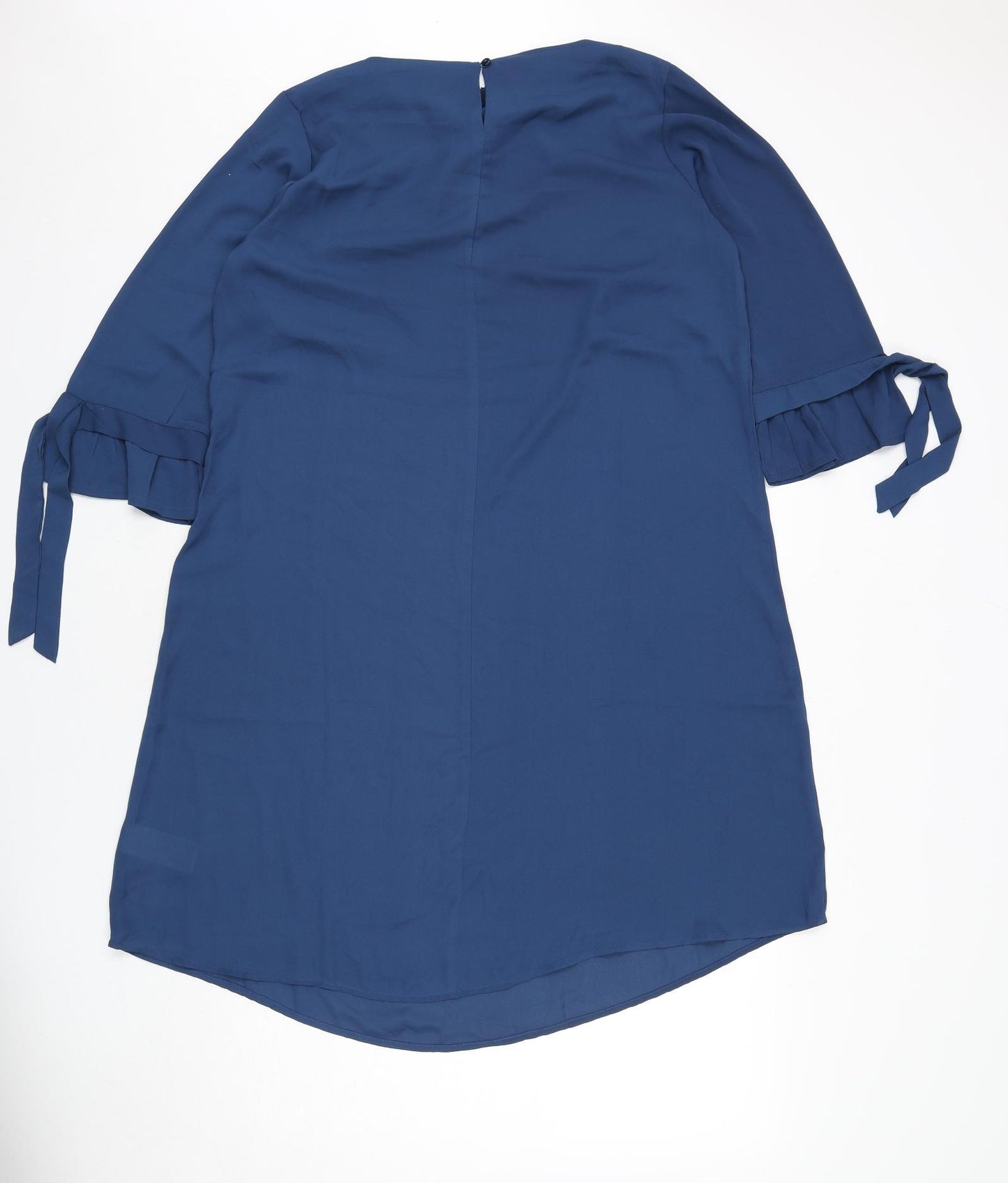 bpc Womens Blue Polyester A-Line Size 18 Boat Neck Button
