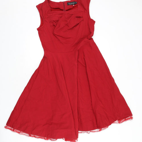 EA Selection Womens Red Viscose Fit & Flare Size XL Sweetheart Zip - Underskirt