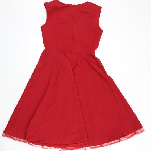 EA Selection Womens Red Viscose Fit & Flare Size XL Sweetheart Zip - Underskirt