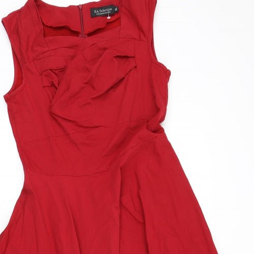 EA Selection Womens Red Viscose Fit & Flare Size XL Sweetheart Zip - Underskirt