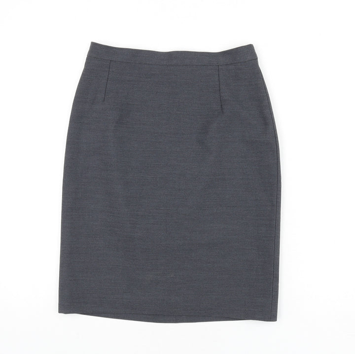 LUCIA Womens Grey Polyester Straight & Pencil Skirt Size 12 Zip
