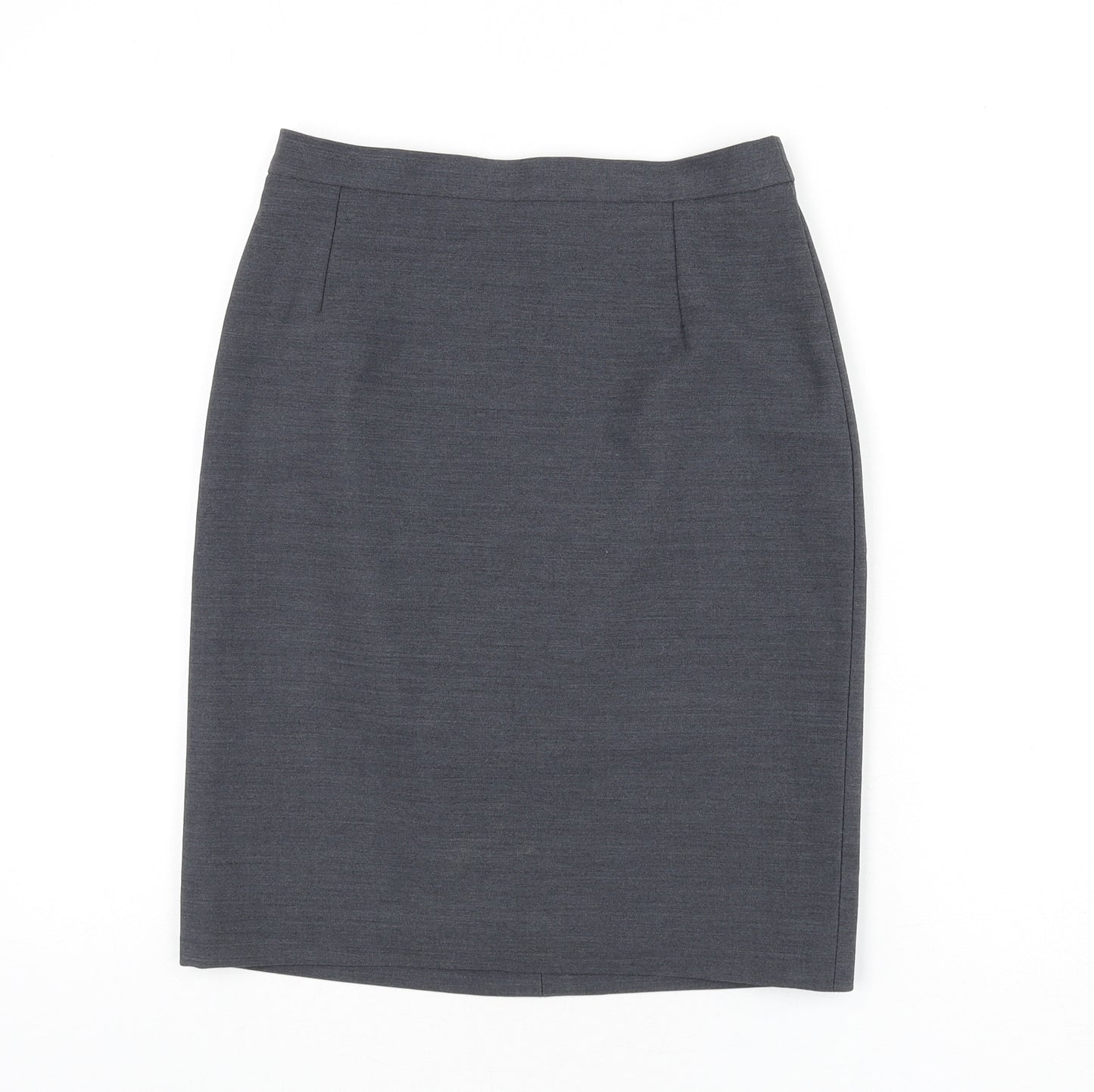 LUCIA Womens Grey Polyester Straight & Pencil Skirt Size 12 Zip