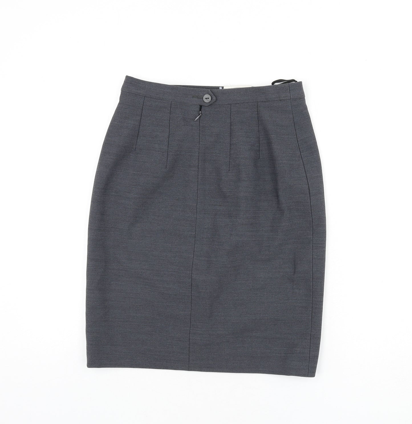 LUCIA Womens Grey Polyester Straight & Pencil Skirt Size 12 Zip