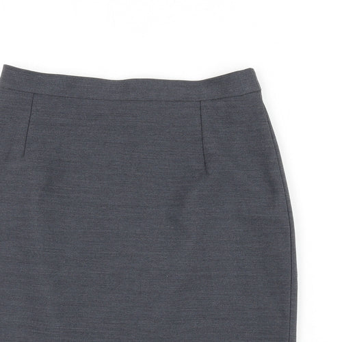 LUCIA Womens Grey Polyester Straight & Pencil Skirt Size 12 Zip