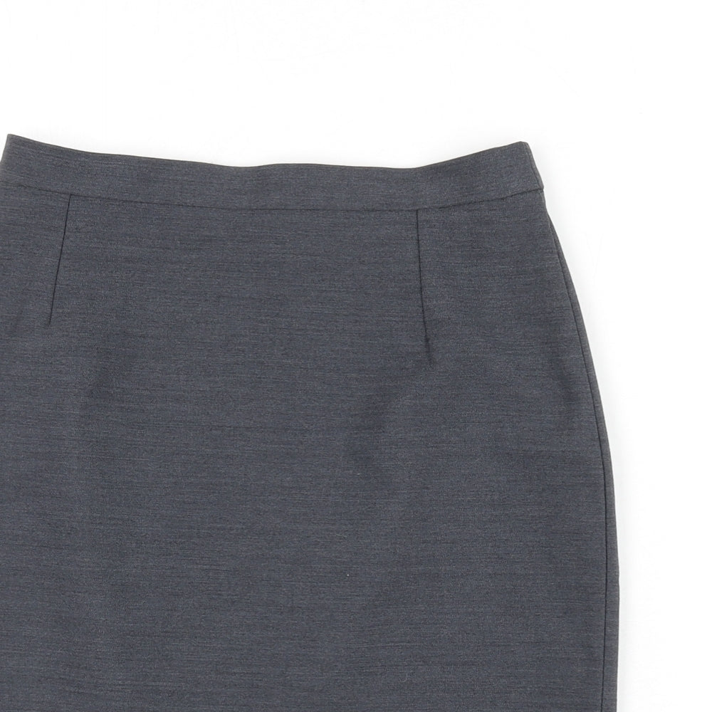 LUCIA Womens Grey Polyester Straight & Pencil Skirt Size 12 Zip